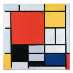 Zusammensetzung Rot, Gelb, Blau, Schwarz   Mondria Fotodruck