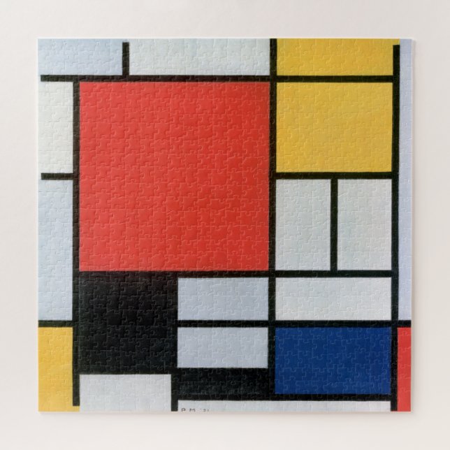 Zusammensetzung Rot, Gelb, Blau, Schwarz, Mondrian Puzzle (Horizontal)