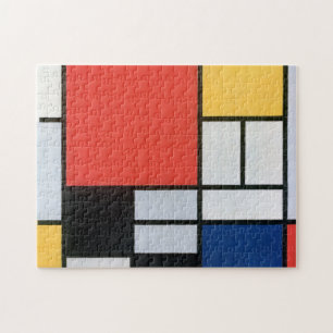 Zusammensetzung Rot, Gelb, Blau, Schwarz, Mondrian Puzzle