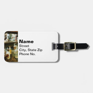 Zusammensetzung von Chemikalien in Flaschen Gepäckanhänger