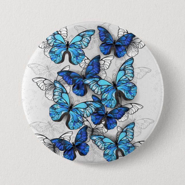 Zusammensetzung von White und Blue Butterflies Button (Vorderseite)