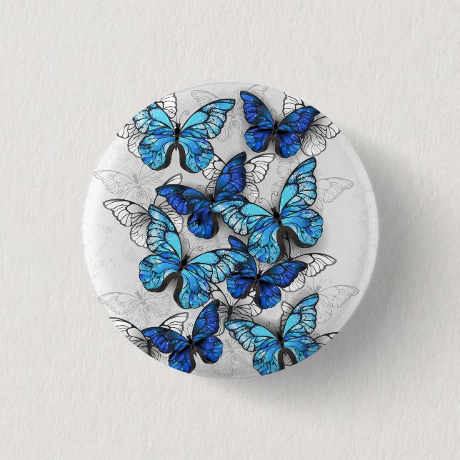 Zusammensetzung von White und Blue Butterflies Button (Vorderseite)