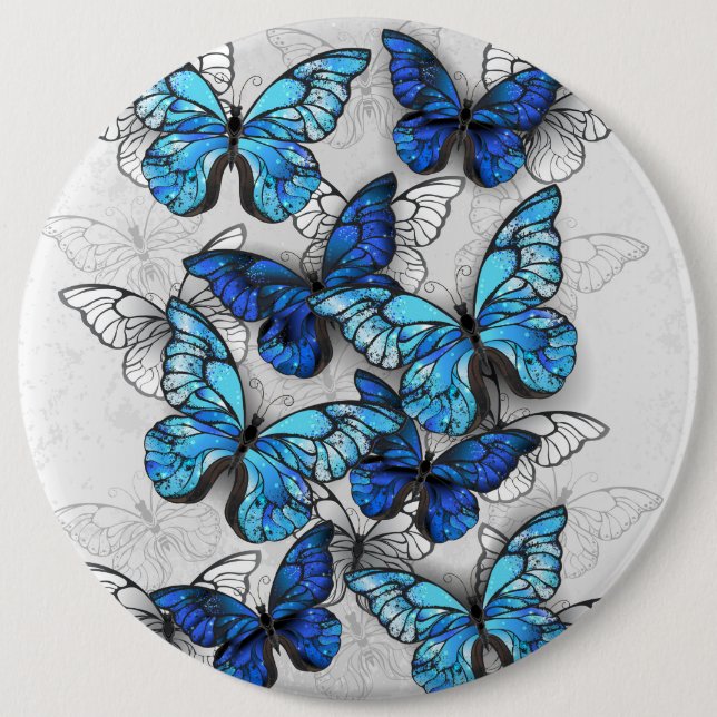 Zusammensetzung von White und Blue Butterflies Button (Vorderseite)
