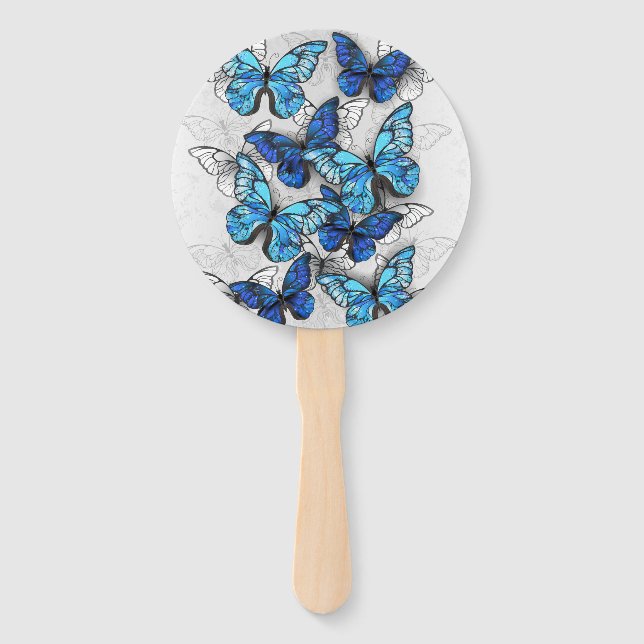Zusammensetzung von White und Blue Butterflies Fächer (Vorderseite)