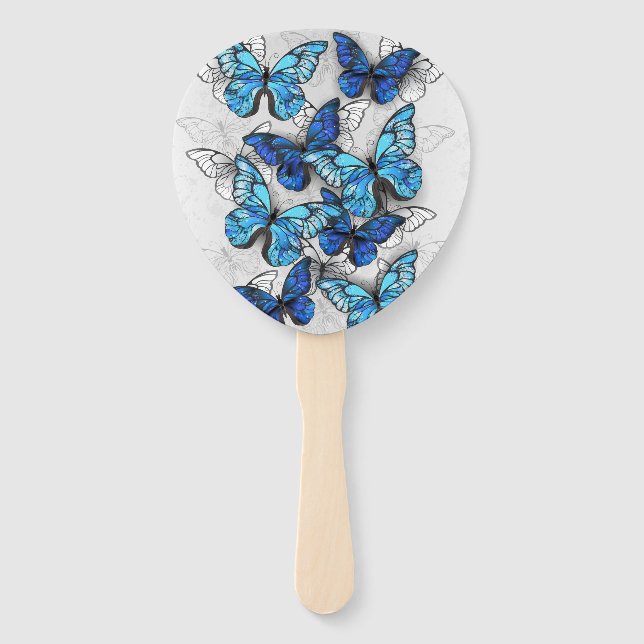 Zusammensetzung von White und Blue Butterflies Fächer (Vorderseite)