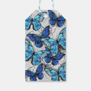Zusammensetzung von White und Blue Butterflies Geschenkanhänger
