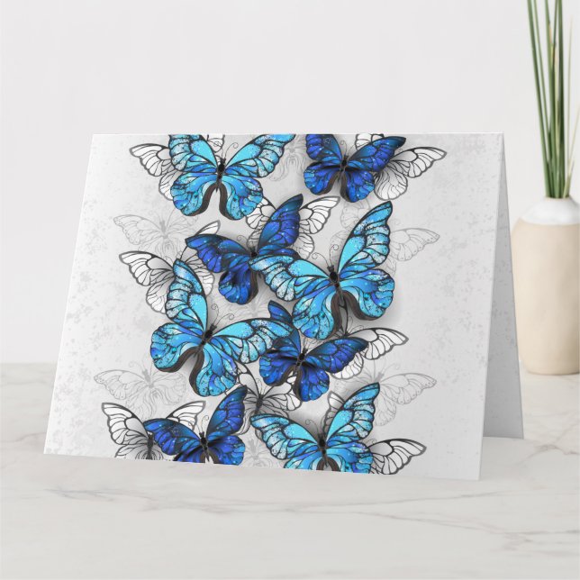 Zusammensetzung von White und Blue Butterflies Karte (Vorderseite)