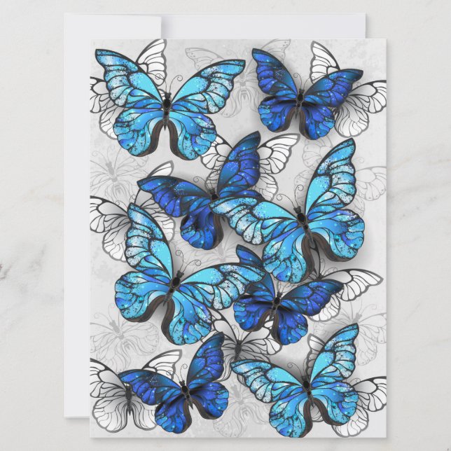 Zusammensetzung von White und Blue Butterflies Karte (Vorderseite)