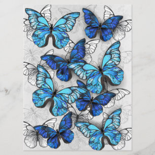 Zusammensetzung von White und Blue Butterflies Menükarte