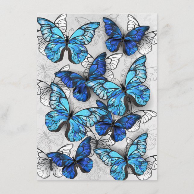 Zusammensetzung von White und Blue Butterflies Menükarte (Vorderseite)
