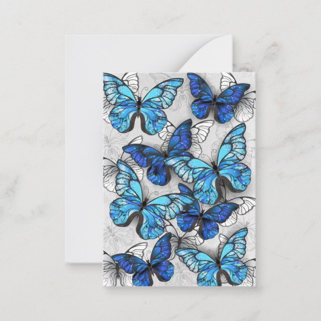 Zusammensetzung von White und Blue Butterflies Mitteilungskarte (Vorderseite)