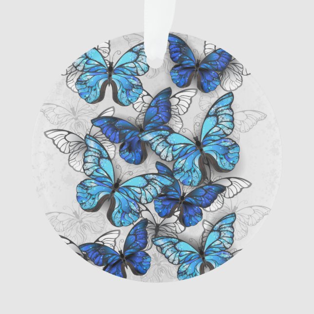 Zusammensetzung von White und Blue Butterflies Ornament (Vorderseite)