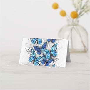 Zusammensetzung von White und Blue Butterflies Platzkarte
