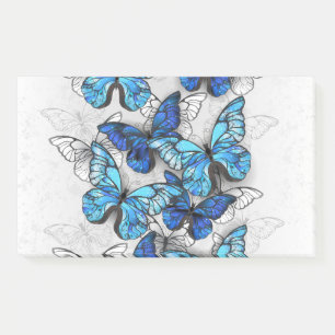 Zusammensetzung von White und Blue Butterflies Post-it Klebezettel