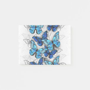 Zusammensetzung von White und Blue Butterflies Post-it Klebezettel