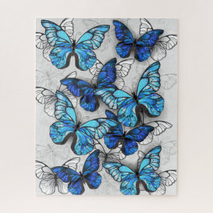 Zusammensetzung von White und Blue Butterflies Puzzle