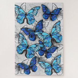 Zusammensetzung von White und Blue Butterflies Puzzle