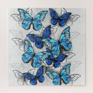 Zusammensetzung von White und Blue Butterflies Puzzle