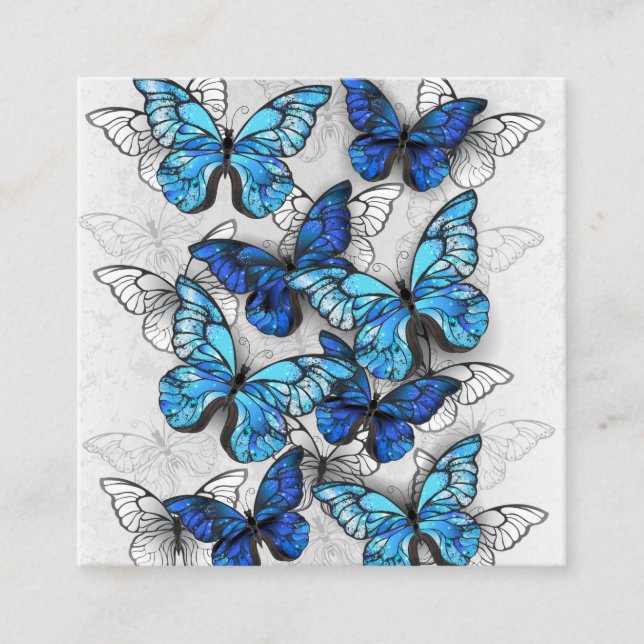 Zusammensetzung von White und Blue Butterflies Rabattkarte (Vorderseite)
