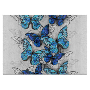 Zusammensetzung von White und Blue Butterflies Schneidebrett