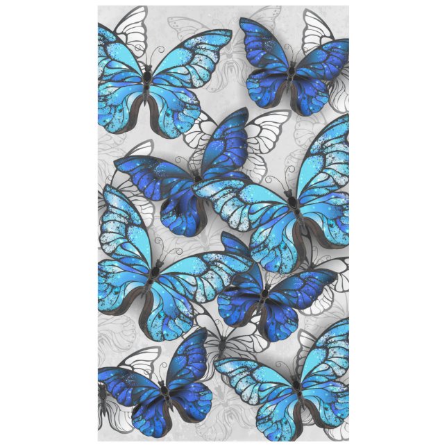 Zusammensetzung von White und Blue Butterflies Tischdecke (Vorderseite)