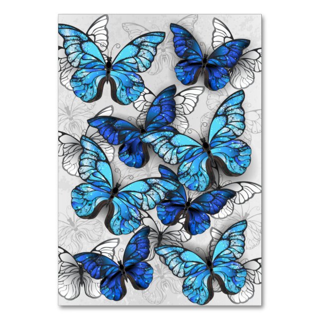 Zusammensetzung von White und Blue Butterflies Tischnummer (Vorderseite)