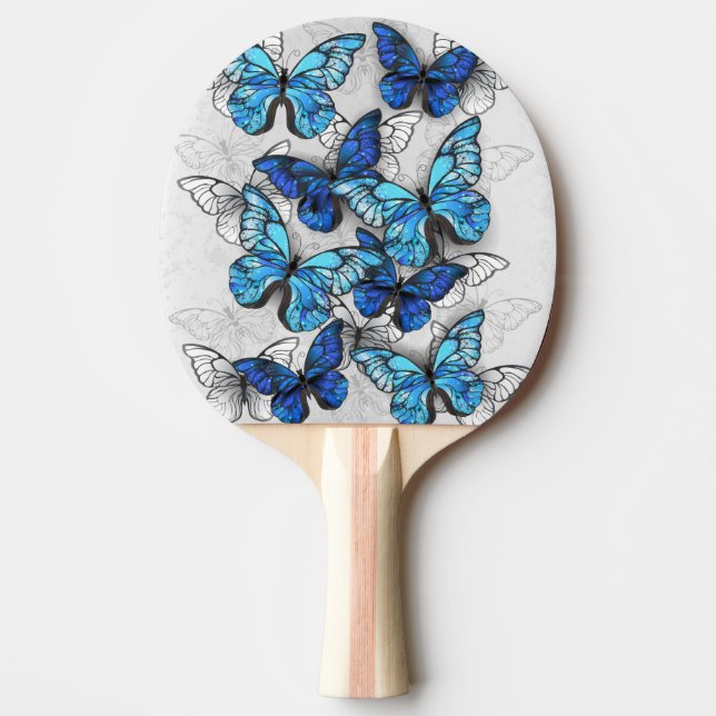 Zusammensetzung von White und Blue Butterflies Tischtennis Schläger (Vorderseite)