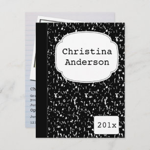 Zusammensetzungs-Notizbuch-Abschluss-Einladung Einladung