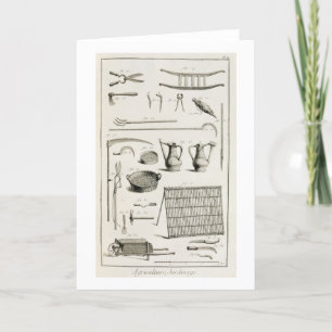 Zusammenstellung der Gartenarbeitwerkzeuge, vom Karte