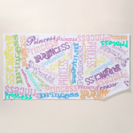 Zusammenstellung von personalisierten Pastellprinz Strandtuch