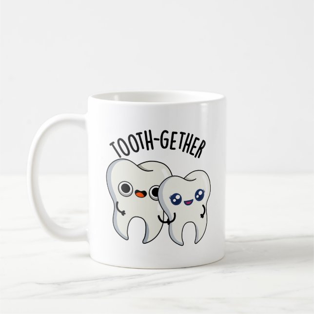 Zusammentreffen Funny Tooth Pun Kaffeetasse (Links)