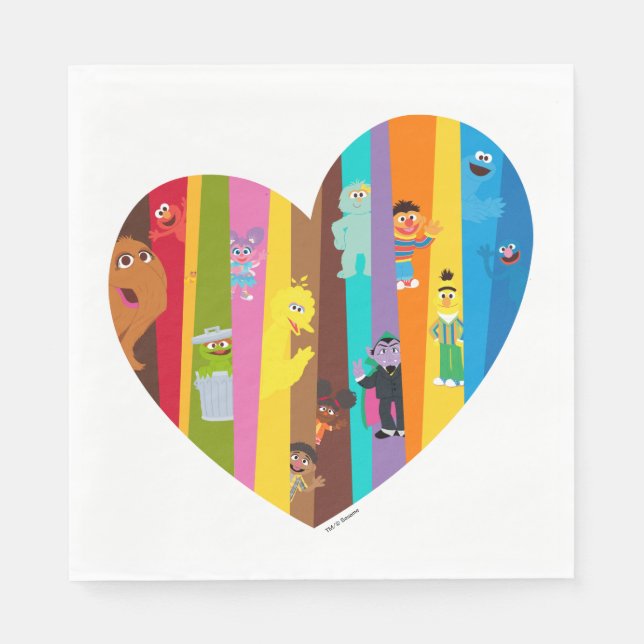 Zusammentreffen Herz Serviette (Vorderseite)