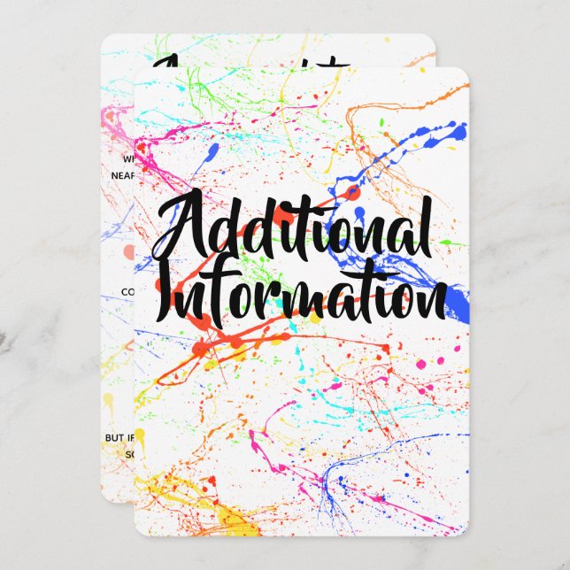 Zusätzliche Informationskarte Einladung (Vorne/Hinten)