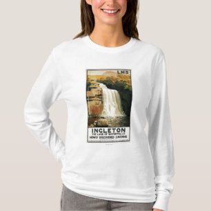 Zuschauer-Aufstieg auf Wasserfall-Eisenbahn-Plakat T-Shirt