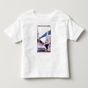 Zuschauer, die Skifahrer-Plakat aufpassen Kleinkind T-shirt