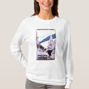 Zuschauer, die Skifahrer-Plakat aufpassen T-Shirt