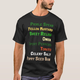 Zutaten für Chicago Hot Dog T-Shirt