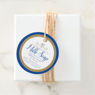 Zutaten für Handseife, blau, goldenes Produkt Geschenkanhänger