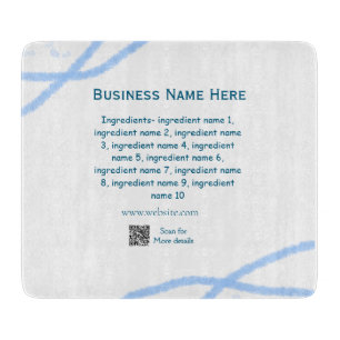 Zutaten Name Geschäftname Website QR-Code Schneidebrett