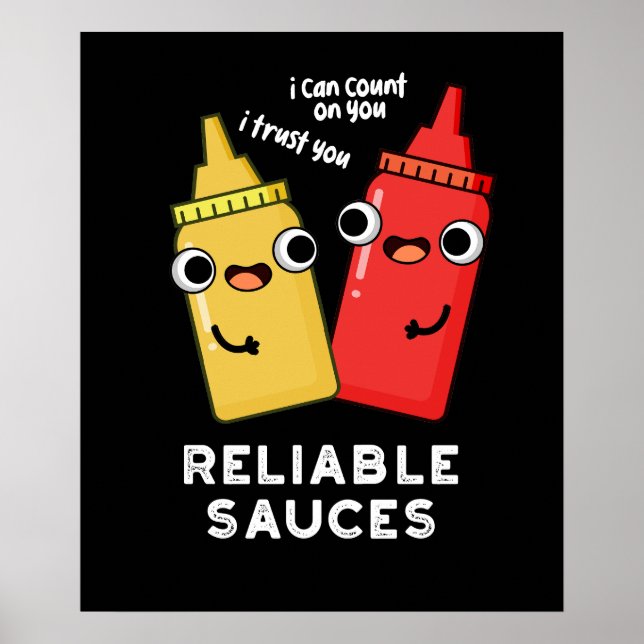 Zuverlässige Sauces Funny Food Puff Dark BG Poster (Vorne)
