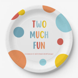 Zuviel Spaß Bunte Teller für den 2. Geburtstag