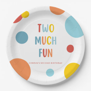 Zuviel Spaß Bunte Teller für den 2. Geburtstag