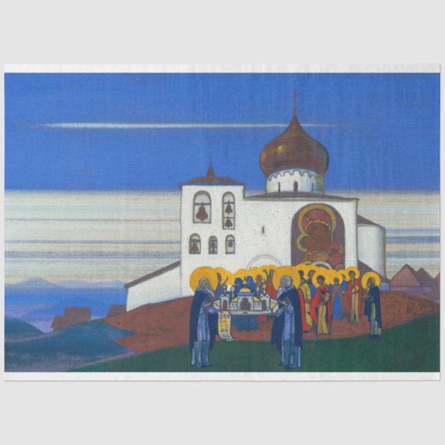 Zvenigorod von Nicholas Roerich Seidenpapier (Vorderseite)