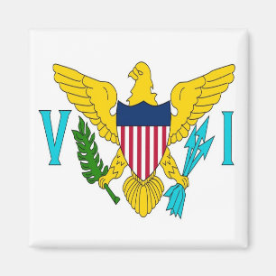 zVI001 JUNGFRAU INSELN, Flag, Amerika, Kühlschrank Magnet
