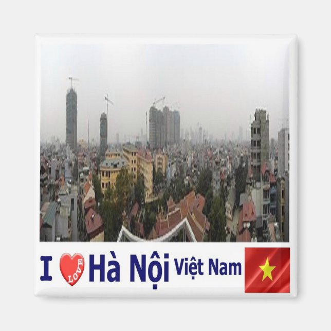 zVN008 HANOI Liebe, Vietnam, Skyline, Kühlschrank Magnet (Vorne)