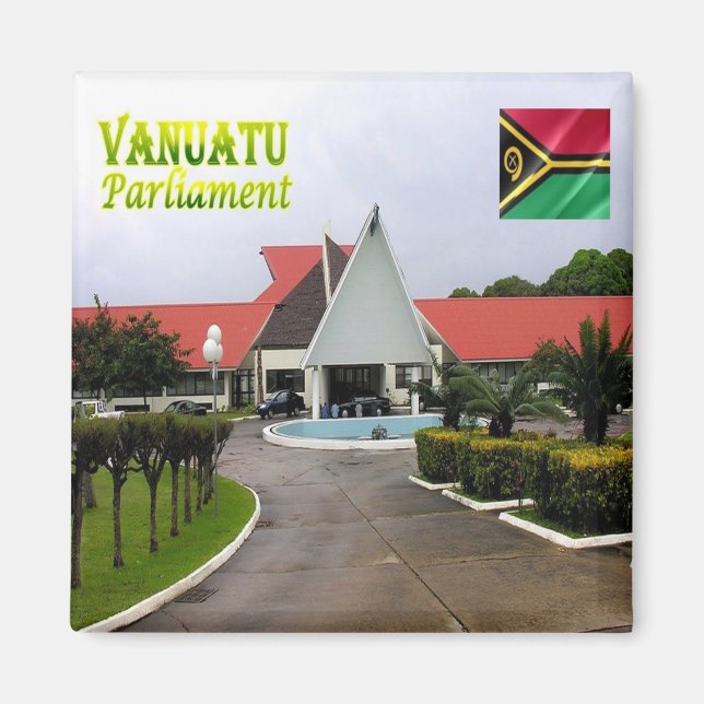 zVU010 VANUATU, Parlament, Ozeanien, Kühlschrank Magnet (Vorne)