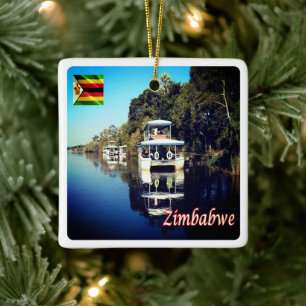 ZW012 VICTORIA FALLS, Simbabwe, Afrika, Keramikornament