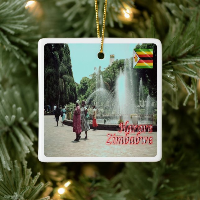 ZW014 HARARE, Simbabwe, Keramikornament (Baum)