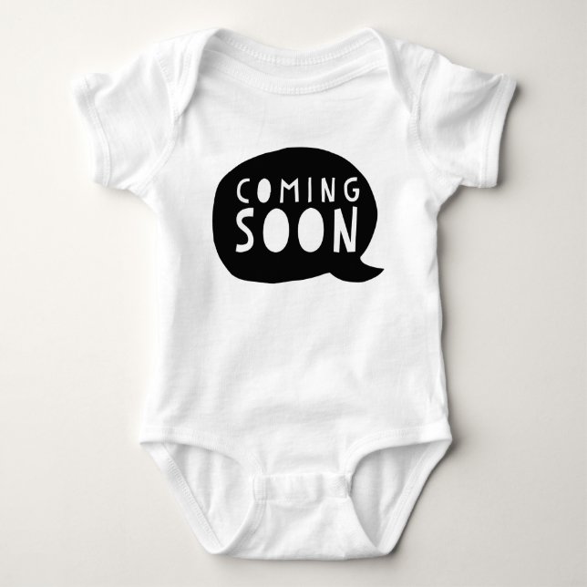 Zwanger: Coming soon Baby Strampler (Vorderseite)