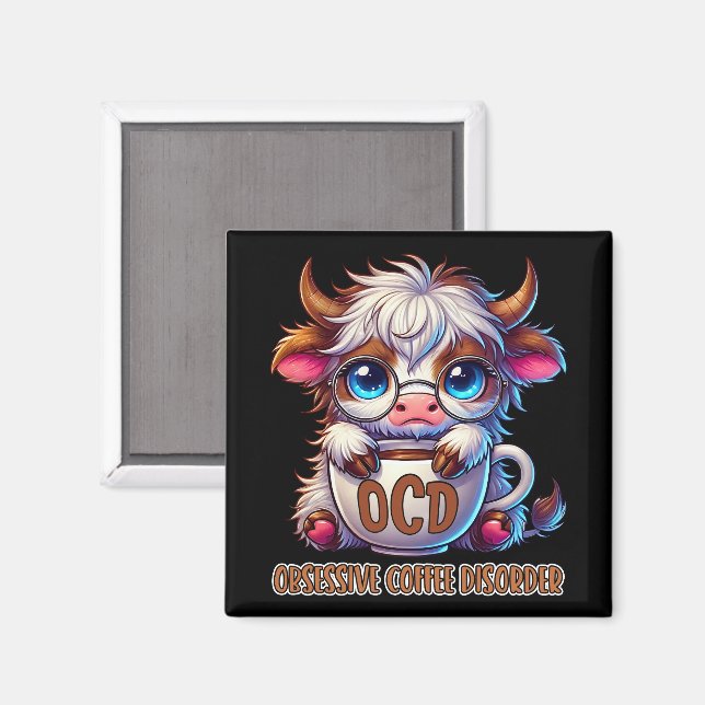 Zwanghafte Kaffeestörung Magnet (Vorderseite/Rückseite)